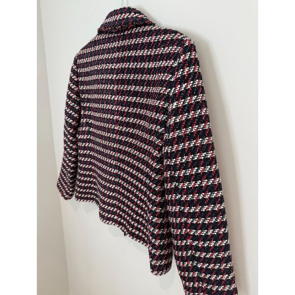 Women's Ann Taylor Fringe Red White and Blue Tweed Blazer, size 8 - Picture 12 of 16